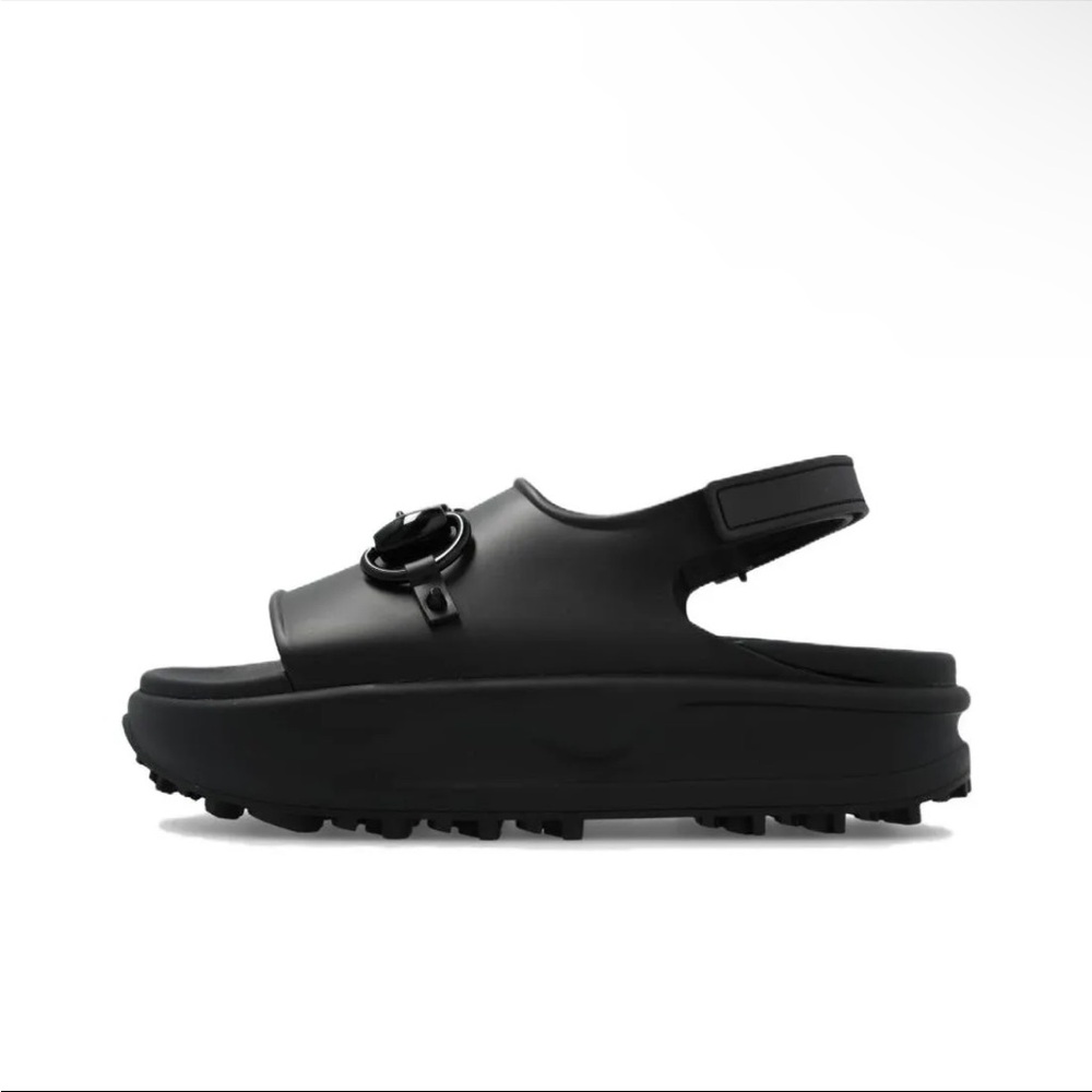 Gucci Horsebit Flatform Sandal Black